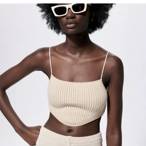 Zara Cropped Ribbed Tank - Picture 3 of 7